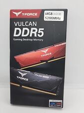 NEW Team T-Force Vulcan 64GB (2 x 32GB) 288-Pin PC RAM DDR5 5200 (PC5 41600) picture