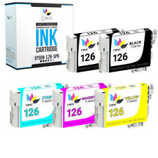5PK Black Color Ink Cartridges for Epson T126 126 Fits Stylus NX330 Workforce WF picture