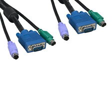 6Ft-10Ft KVM Cable SVGA VGA HD-15 Pin PS/2 Mouse Keyboard MDIN-6 Pin PC Male M/M picture