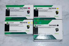 New Genuine Lexmark 70C1XM0,Y0,K0 MYYK High Yield Toner Cartridge CS510 picture