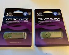 (Pack of 2) Brand New TEAM 16GB Color Turn USB 2.0 Flash Drive Memory Stick Mini picture