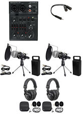Rockville 2-Person Podcast Podcasting Recording Kit w/Mics+Stands+Headphones picture