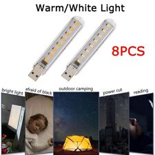 8Pcs Portable USB Strip Light Mini Book Lamp 8Led Night Lights Emergency Light picture
