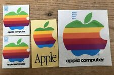 Set Lot 4 Vintage OEM 80s 90s Apple Macintosh Computer Logo Rainbow Stickers picture