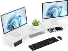 Aothia Large Dual Monitor Stand - Computer Stand, Desk Shelf White  picture