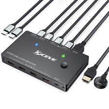 Dual USB C KVM Switch 2 Computers, 4K 60Hz USB C Switch 2 in 4 Out 2 Port Type-C picture