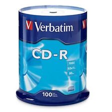 VERBATIM CD-R CDR 52X 700MB White Inkjet Hub Printable SINGLE 100 pack 