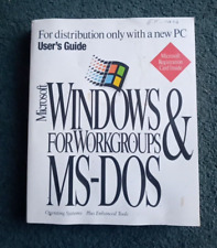 Early Vintage Microsoft Windows For Workgroups & MS-DOS Book Printed USA in 1994 picture