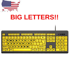 Big Letters Keyboard Large Print Wired USB High Contrast Oversized for Seniors picture