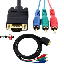 VGA TO 3 RCA Cable Component AV TV Out Adapter Converter PC Video SVGA Cord 6FT picture