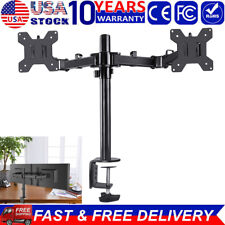 10-27'' Dual LCD Screen Monitor Desk TV Bracket Swivel Stand mount Holder picture