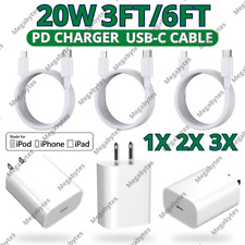 For iPhone 14 13 12 11 Pro Max XR Type C Fast Charger 20W PD Cable Power Adapter picture