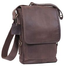 Durable & Stylish Brown Leather Military Tech Tablet Messenger Bag Rothco picture