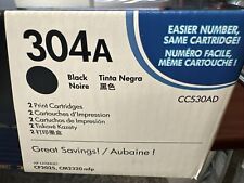 Genuine HP 304A Dual Pack CC530AD  Black Toner Set (2-PACK) - Factory Sealed Box picture