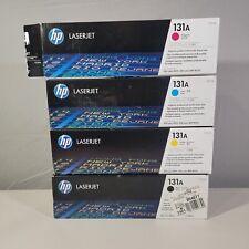 HP 131A Genuine Black Cyan Yellow Magenta Toner Cartridge New Open Box Lot of 4 picture