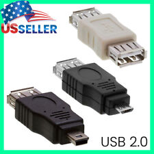 USB Mini or Micro USB to USB M/F Adapter or USB 2.0 F/F Coupler Gender Changer picture