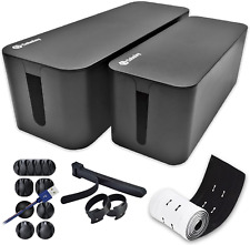 Cable Management Box Organizer Set, Pack of 2 with Configuration Kit, Updated An picture