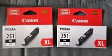 Genuine Canon Pixma CLI-251XL BK Black Ink Cartridge - LOT OF 2  **NEW**  NIP picture
