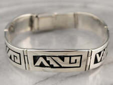 Geometric Taxco Sterling Silver Link Bracelet picture