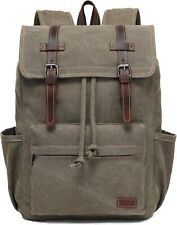JIELV Canvas Vintage Backpack,Mens Travel Medium, A-army Green  picture