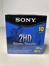 Sony 2HD Floppy Diskettes IBM Formatted 1.44 MB 3.5 Inch 10 Pack NOS New Sealed. picture