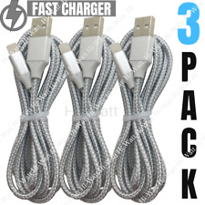 3 Pack 6ft USB Charger Cable Braided For iPhone SE 11 XR 8 7 Fast Charging Cord picture