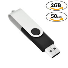 Wholesale Sale 50pcs 2GB USB 2.0 Metal Swivel USB Flash Drive Memory Stick Black picture
