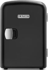 Chefman - Iceman Mini Portable Black Personal Fridge Cools Or Heats and Provi... picture