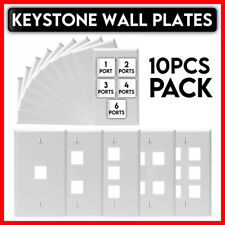 10 PCS Keystone Wall Plate RJ45 Network Keystone Jack Face Plate White Wallplate picture