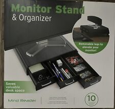 Mind Reader Monitor PC IMAC Laptop Stand Desk Organizer Black picture