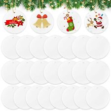 26 Pcs 2.87 Inches Ceramic Sublimation Ornaments Blanks for Christmas picture