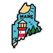 Maine Lighthouse State Pride Die Cut Vinyl Sticker picture