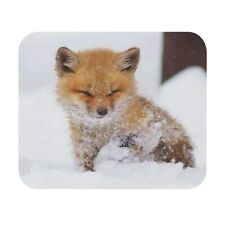 Cute baby fox in the snow Mouse Pad (Rectangle) picture