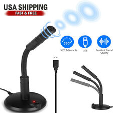 Computer Mini Condenser Microphone USB Stand Recording Mic For PC Desktop Laptop picture