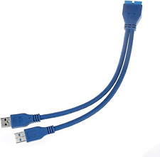 JSER 2 Port USB 3.0 a Male to 20 Pin Male Motherboard Extension Cable Adapter… picture