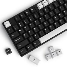 PBT WOB Keycaps, Black and White Cherry Profile Double Shot Keycaps Set 168 K... picture