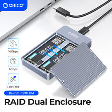 ORICO Dual Bay M.2 SATA NGFF SSD Enclosure RAID USB3.1Gen2 Type C UASP Up to 8TB picture