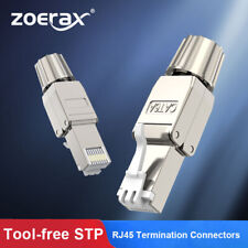 ZoeRax 10-Pack Tool Free Shielded RJ45 Cat8 Cat7 Cat6a Cat6 Connectors Plugs picture