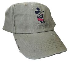 Disney Parks Mickey Mouse Distressed Green Adjustable Baseball Cap Hat Adult picture