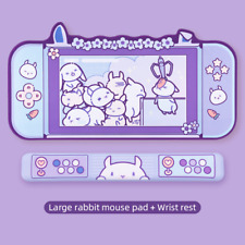 80cm*40cm Cute Big Mouse Pad Thicken Computer Non-slip Wrist Rest Purple Bunny picture