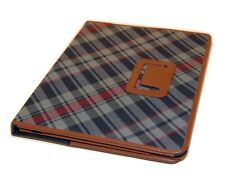 $145 Polo Ralph Lauren Leather Folio Tablet Case Holder Plaid Madras Blue Red picture