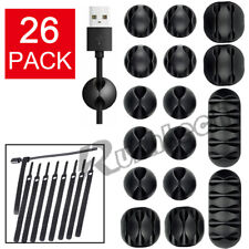 26Pcs Cable Clips Cord Management Wire Tie Holder Organizer Clamps Self-Adhesive picture