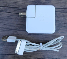 Genuine Apple A1102 IPod USB Power Adapter w/ 30-Pin USB cable T39 picture