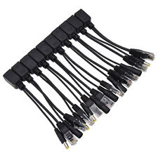 5 Pairs Black POE Adapter Cable RJ45 Injector Splitter Kit Power Ethernet POE US picture