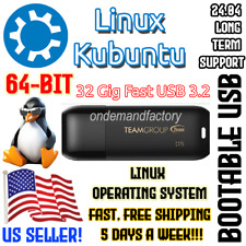 Linux Kubuntu 24.04 Long Term Support OS DVD or USB Live Boot NEW Ubuntu picture