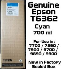 Genuine Epson T6362 Cyan Ink Cartridge Stylus Pro 9890 9900 7700  *2021* picture