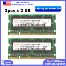2 x 2GB (4GB) Hynix RAM Laptop Memory PC2-5300 DDR2 667Mhz 200pin 5300 Non-ECC picture