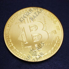 Bitcoin Gold Plated Commemorative Coin Collectible Display Canada FREE FAST SHIP picture