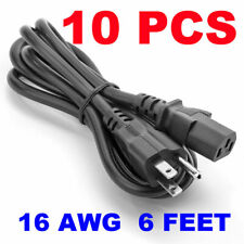 (Lot of 10)  6FT 16AWG Heavy Duty Server Power Cord NEMA 5-15P to IEC320-C13 picture