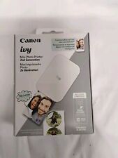 Canon IVY Mini Photo Printer 2nd Gen White Print From Smartphone New Sticker Res picture